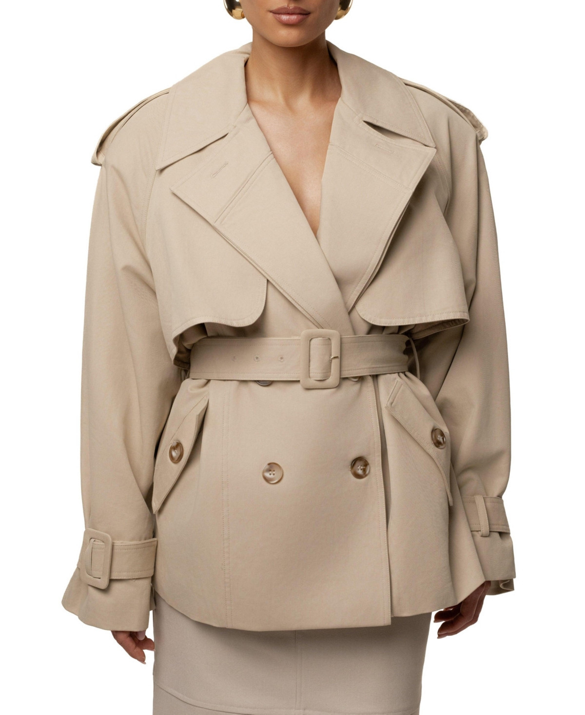 Jluxlabel Women's Classic Oversized Trench - Beige | Macy's