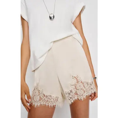 Reformation Fern Satin Shorts in Black at Nordstrom, Size X-Large | Nordstrom