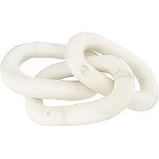 Bloomingville 13" L Decorative Marble Figurine Chain Link, White | Amazon (US)