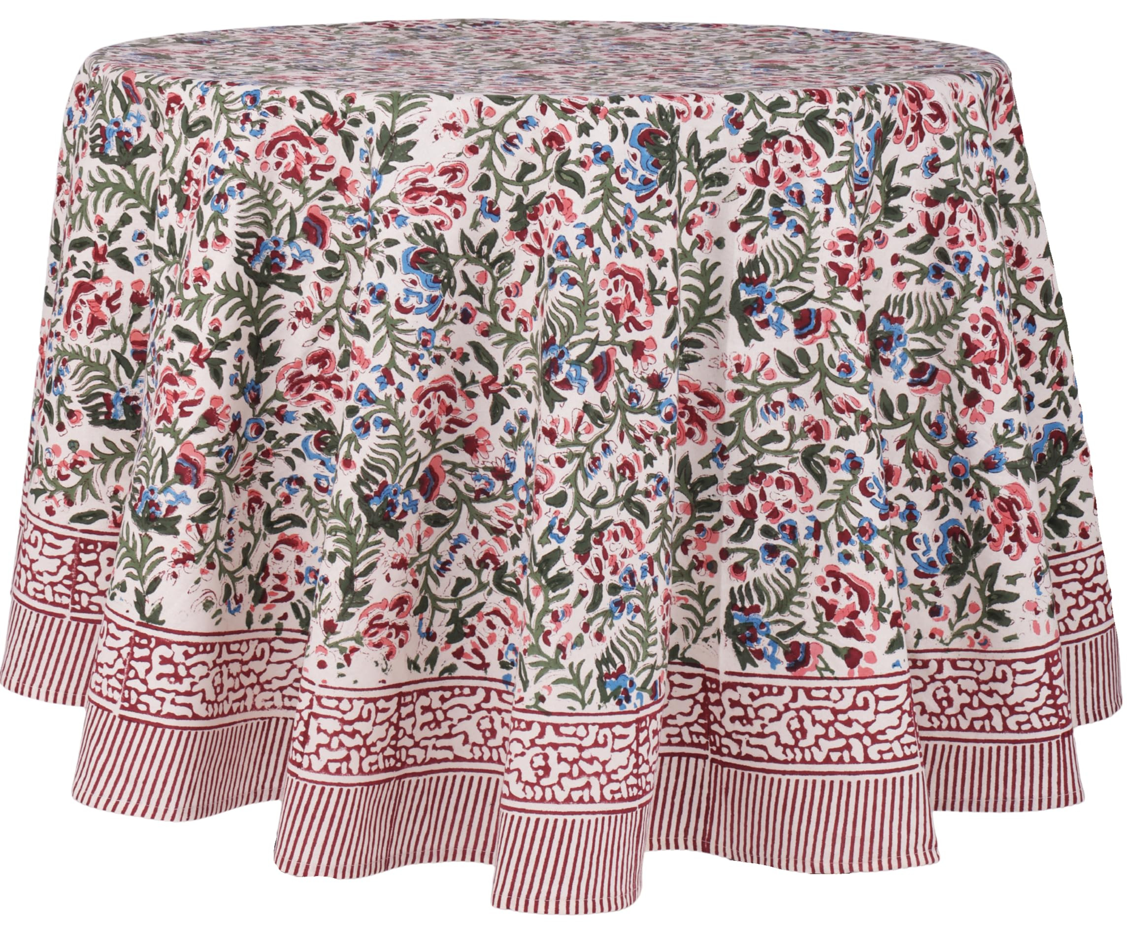 ATOSII Ambrosia 100% Cotton Round Boho Fall Tablecloth, Handblock Floral Table Cloth Linen for Ki... | Amazon (US)