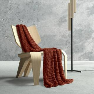 Leon Rust Acrylic Throw Blanket | The Home Depot