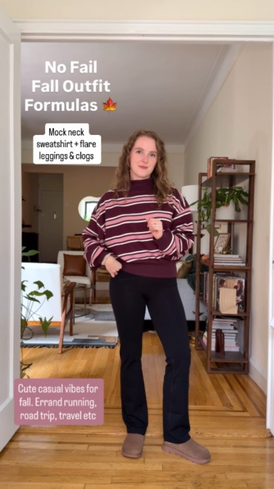Cute athleisure outfit for fall. Love this rugby sweatshirt. Wearing xs. Plus flare leggings. These from Spanx come in petite. Wearing small petite.

#LTKSaleAlert #LTKSeasonal