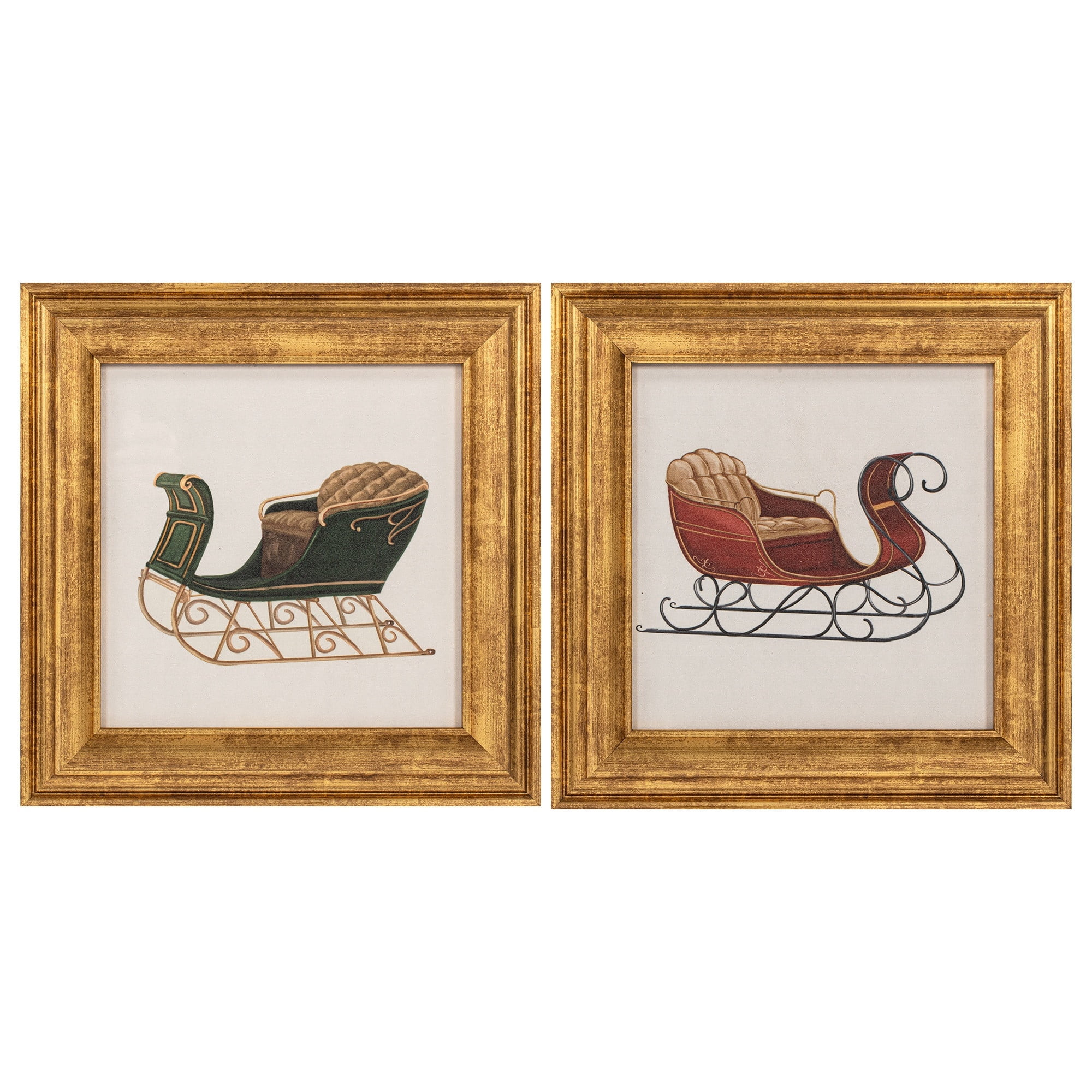 My Texas House Festive Sleighs Framed Holiday Wall Art 12x12 | Walmart (US)