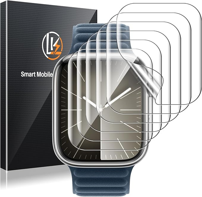 LK 6 Pack Apple Watch Series 9 Series 8 Series 7 41mm Screen Protector, [Self-Healing] TPU Film, ... | Amazon (US)