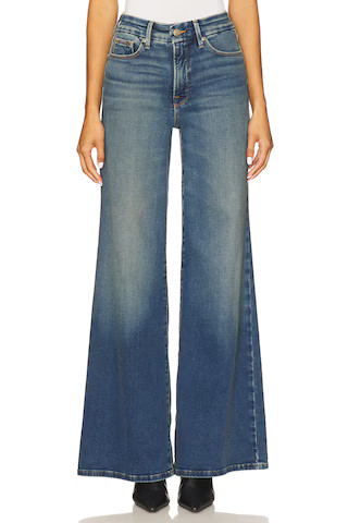 Good American Soft Tech Good Waist Palazzo Jeans in Blue. - size 4 | Revolve Clothing (Global)
