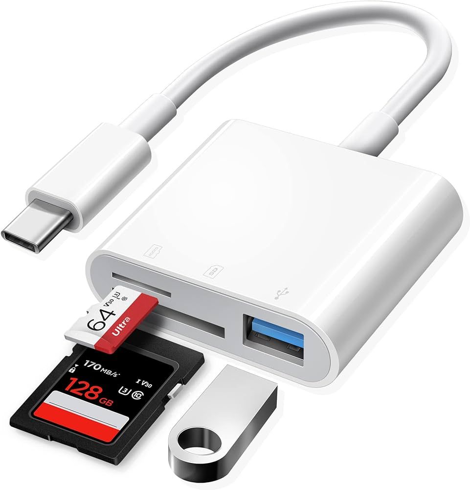 SD Card Reader, Oyuiasle USB C to SD Card for iPhone 15/iPad/Mac/Laptop, USB-C/Type C Memory Card... | Amazon (US)