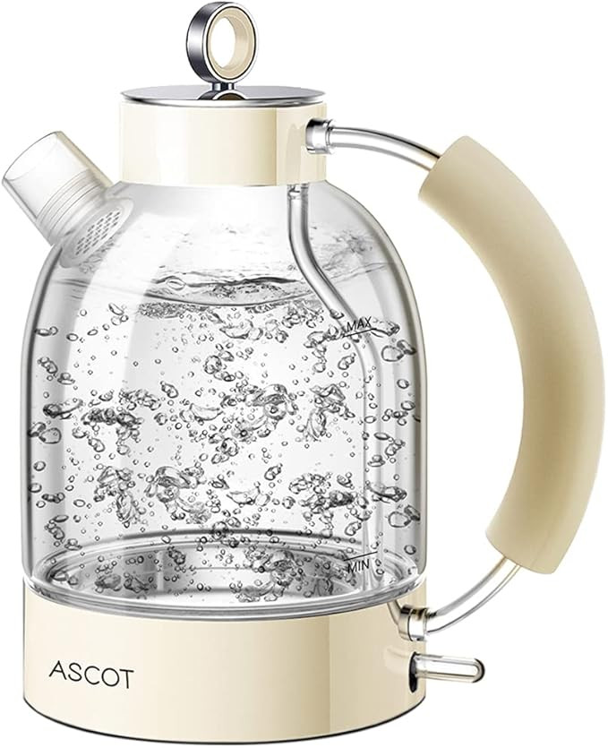 Electric Kettle, ASCOT Glass Electric Tea Kettle 1.7L, 1500W, Stainless Steel Tea Heater & Hot Wa... | Amazon (US)