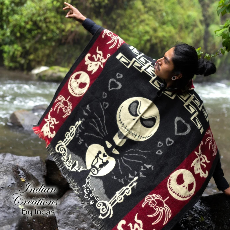 Skeleton Alpaca Poncho. Unisex use with hood. CHRISTMAS GIFT IDEAS! | Etsy (US)