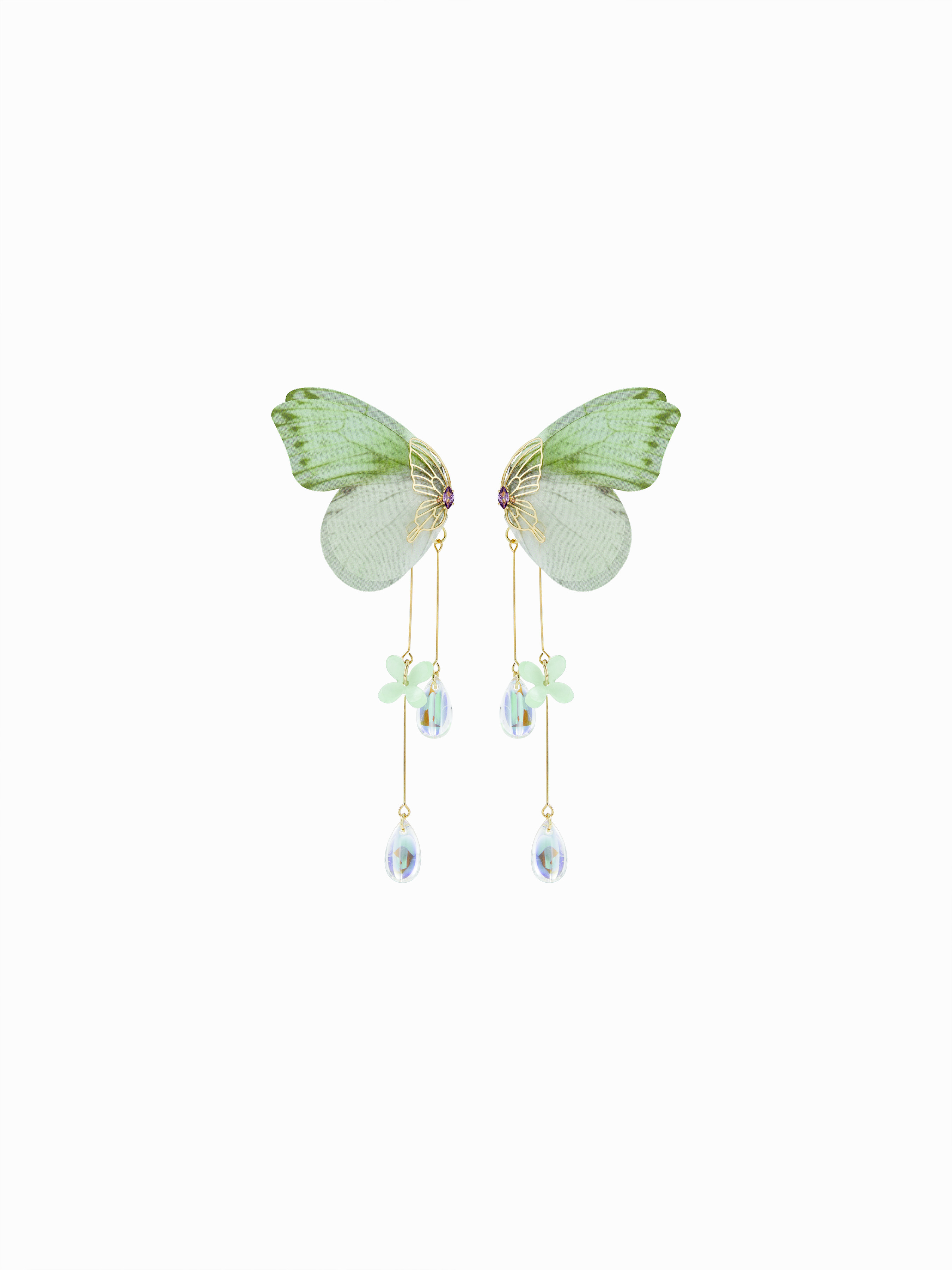 Copper BUTTERFLY & ZIRCON DROP EARRINGS  For Daily Casual | Cider