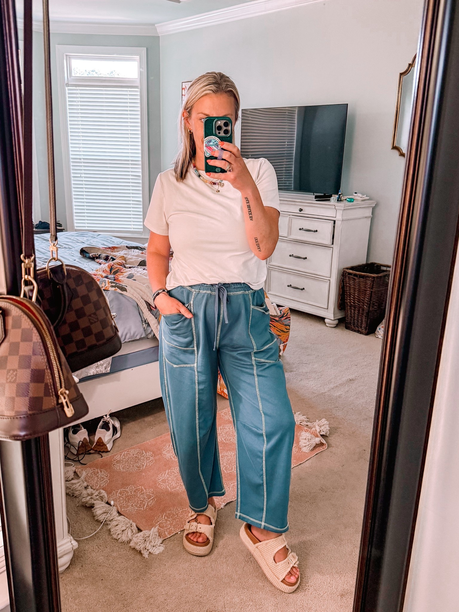 The SUMMER TO FALL transition bottoms! I’d call them pants but they’re best described as a lightweight cotton. I have three colors and I sized down (one size). 
Pockets on pockets!! Dress them up or dress them down 

#LTKFallSale #LTKOver40 #LTKStyleTip