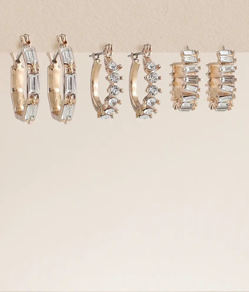 3 Pack Glitz Earring Set | Buckle