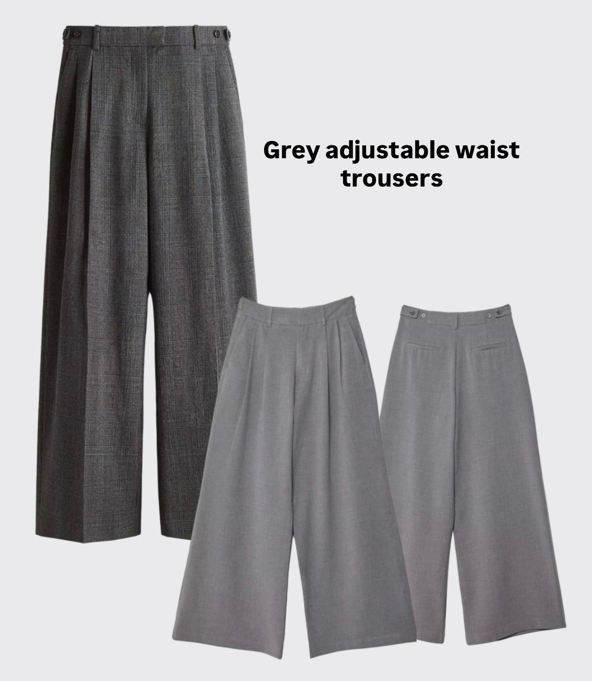Grey adjustable waist trousers 

#LTKmodest #LTKwinter #LTKworkwear