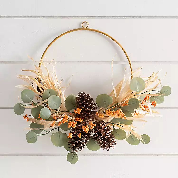 Pine Cone and Berries Hoop Wreath | Kirkland's Home