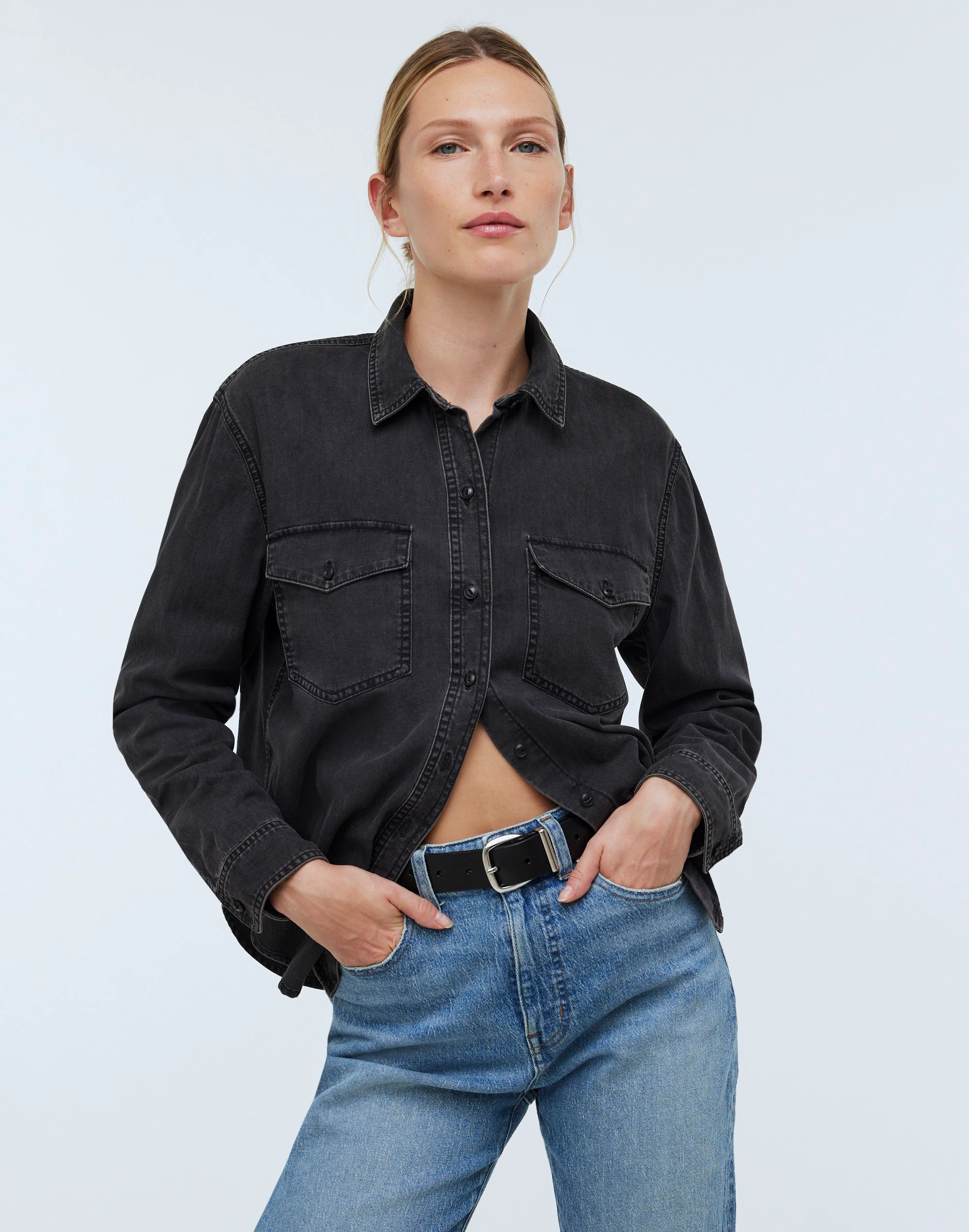 Denim Western Button-Up Shirt in Lunar Wash | Madewell