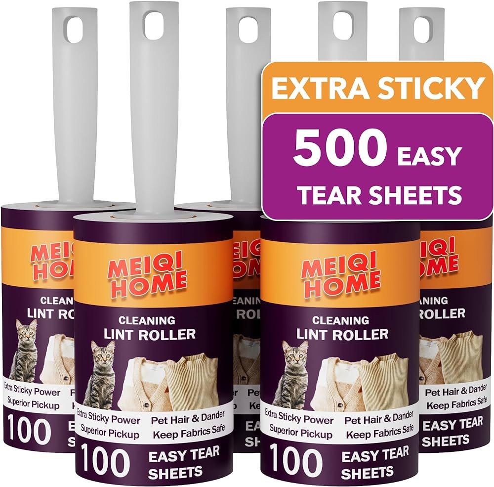 Lint Rollers for Pet Hair Extra Sticky, 500 Sheets Mega Value Set Lint Roller with 5 Upgraded Han... | Amazon (US)