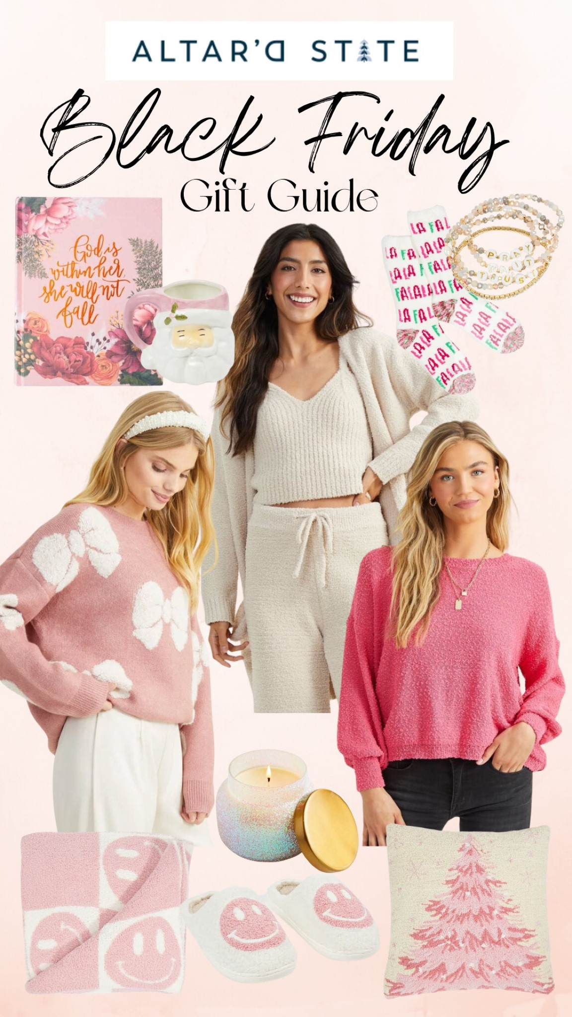 Altar’d State Black Friday gift guide for her! The options are endless here! Shop online for the best gifts
For her! Lounge sets, over sized sweaters, fuzzy socks, candles, smiley slippers! 

#LTKGiftGuide #LTKHoliday #LTKCyberweek