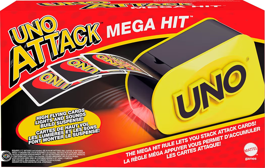 Mattel Games UNO Attack Game with Card Launcher Featuring Lights & Sounds, Plus Mega Hit Rule (Am... | Amazon (US)