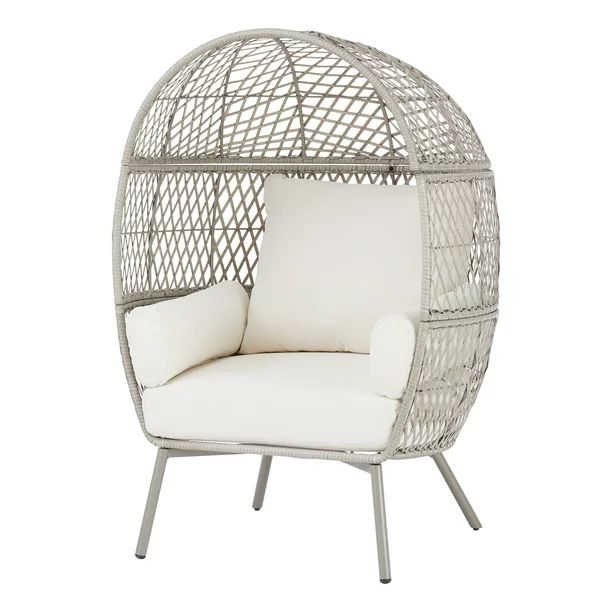 Better Homes & Gardens Ventura Weather Resistant Wicker Outdoor Egg Chair - Cream - Walmart.com | Walmart (US)