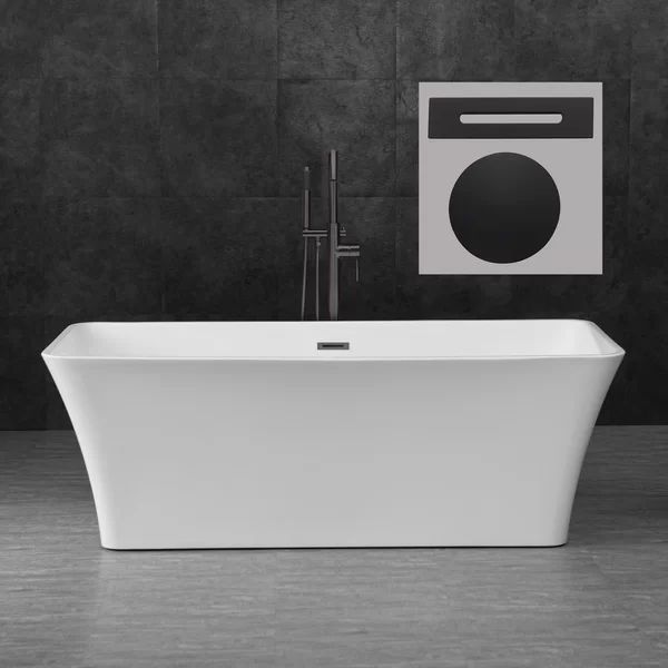 B0004 -MB-Drain &O 67" x 32" Freestanding Soaking Acrylic Bathtub | Wayfair North America
