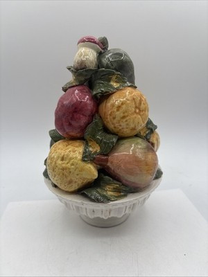 Vintage Italian Majolica Ceramic Porcelain Fruit Tree Topiary Centerpiece | eBay | eBay US