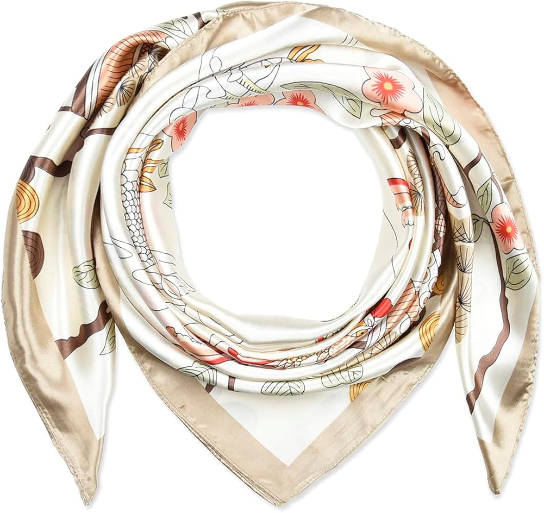 corciova 35 x 35 Large Square Hair Scarf for Women Silk Like Curly Headband Tie Sleeping at Night... | Amazon (US)