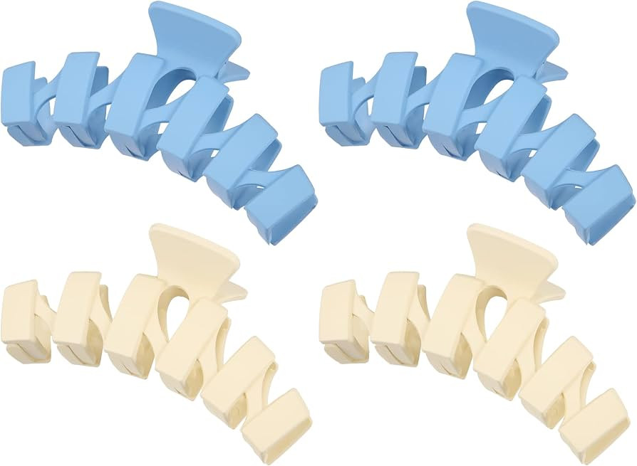 VOCOSTE 4 PCS Large Hair Claw Clips, Wave Hair Clips for Thick Hair 4.4 Inch Wave Clips Nonslip M... | Amazon (UK)