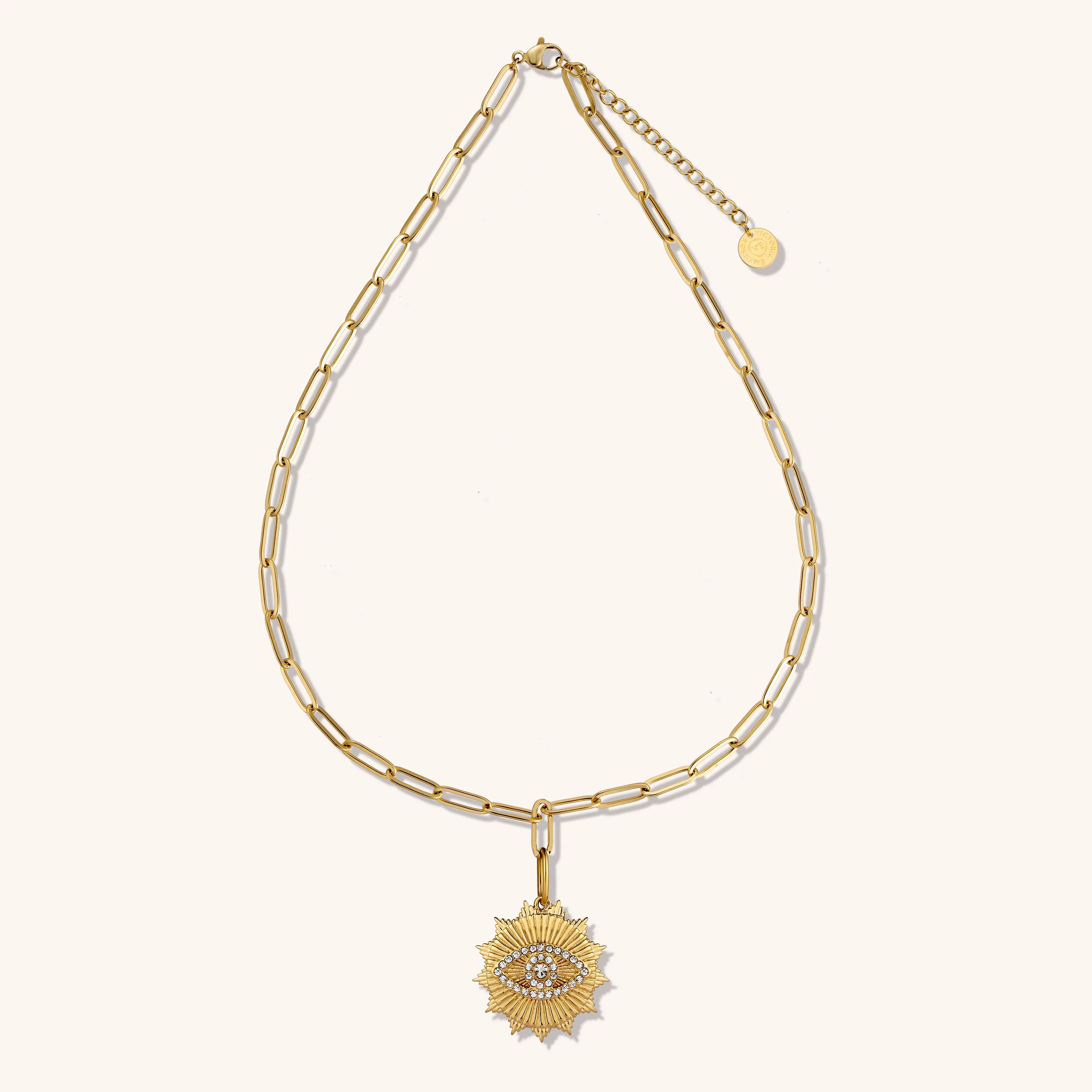 Sunburst Evil Eye Necklace | Victoria Emerson