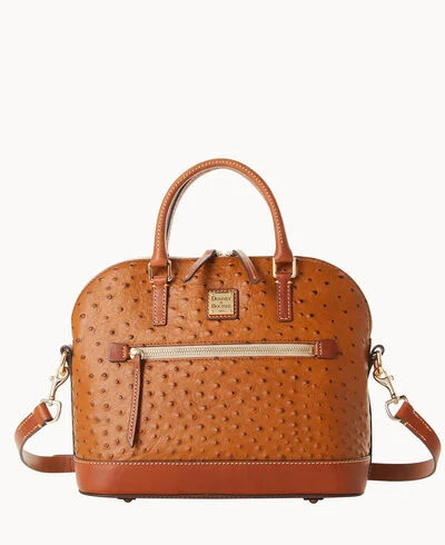 Ostrich Domed Zip Satchel | Dooney & Bourke (US)