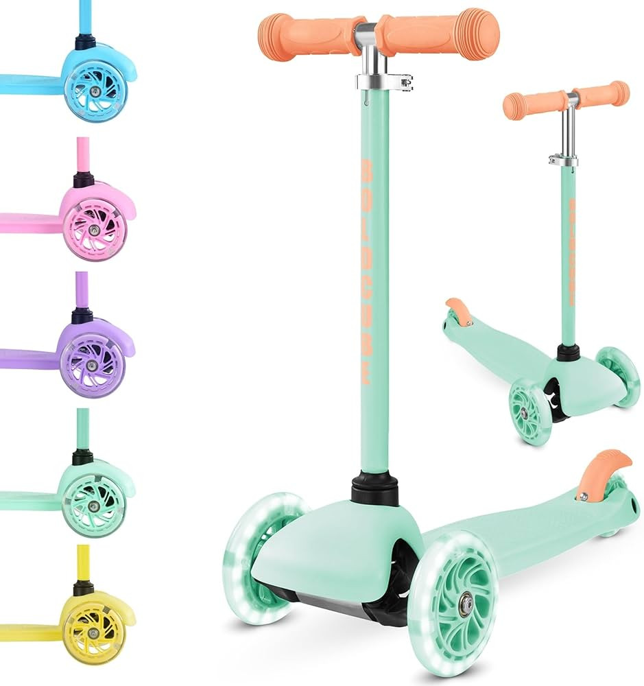 Teeny | 3 Wheel Mint Scooter for Kids & Toddlers Ages 3-6 Years | Flashing Wheels | Height Adjust... | Amazon (US)
