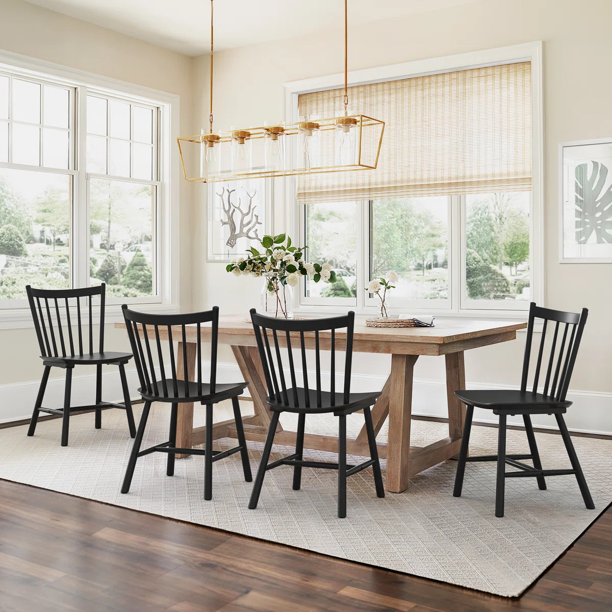 Baylor Solid Wood Windsor Back Dining Chair (Set of 4) (Set of 4) | Wayfair North America