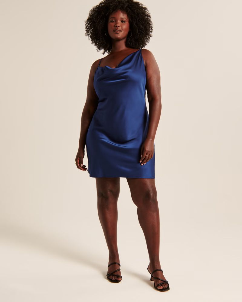 Asymmetrical Cowlneck Mini Dress | Abercrombie & Fitch (US)