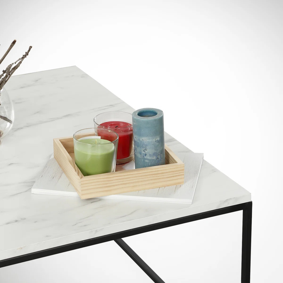 Poly Frame Coffee Table White Marble | Wayfair North America