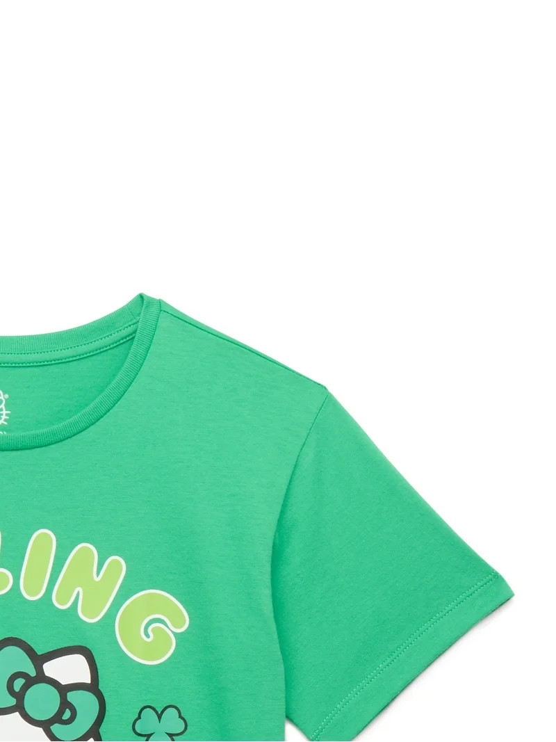 St. Patrick's Day Hello Kitty Feeling Lucky Graphic Tee for Girls, Sizes 4-16 | Walmart (US)