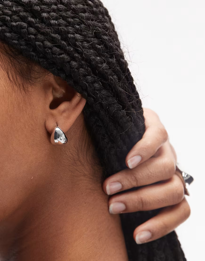 & Other Stories small rounded teardrop earrings in silver | ASOS (Global)