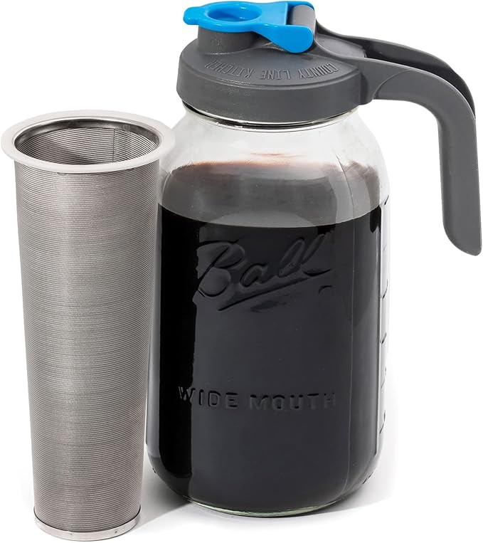 County Line Kitchen - Cold Brew Mason Jar iced Coffee Maker, Durable Glass, Heavy Duty Stainless ... | Amazon (US)