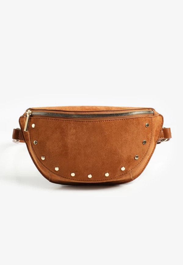 Microsuede Studded Belt Bag | Maurices