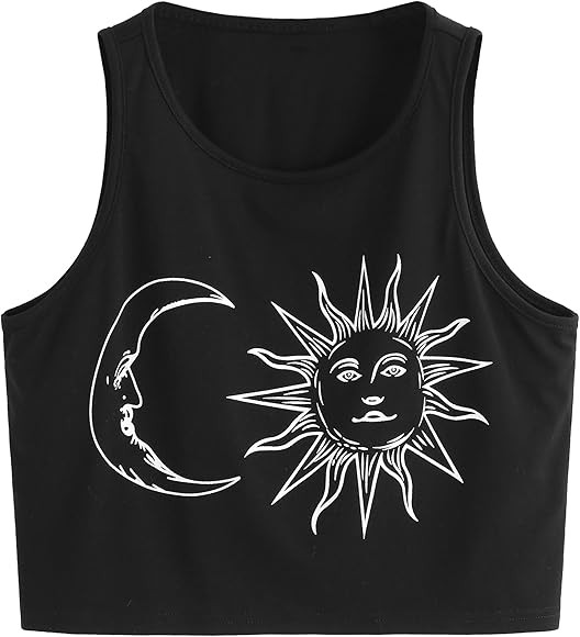 SweatyRocks Women's Casual Sleeveless Round Neck Workout Crop Tank Top Shirts | Amazon (US)