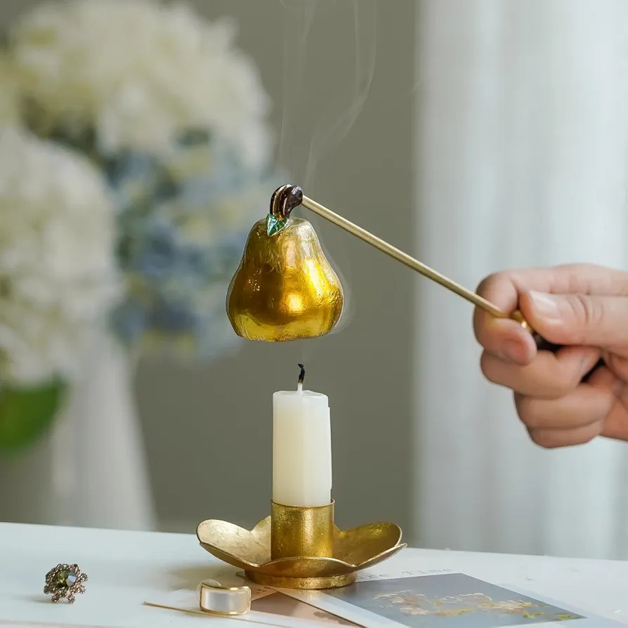 NIKKY HOME Candle Snuffer, Retro Candle Extinguisher with Long Handle Pear Wick Snuffer Candle Ac... | Amazon (US)