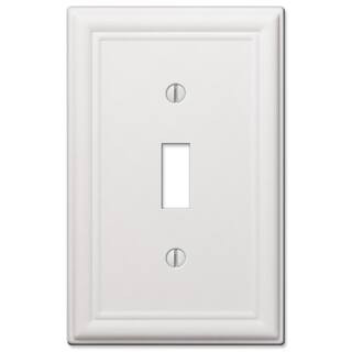 Ascher 1 Gang Toggle Steel Wall Plate - White | The Home Depot