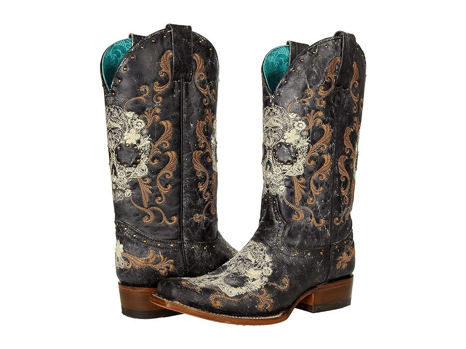 Corral Boots Z5005 Women's Boots Black/White : 8.5 B - Medium, Leather | Zappos