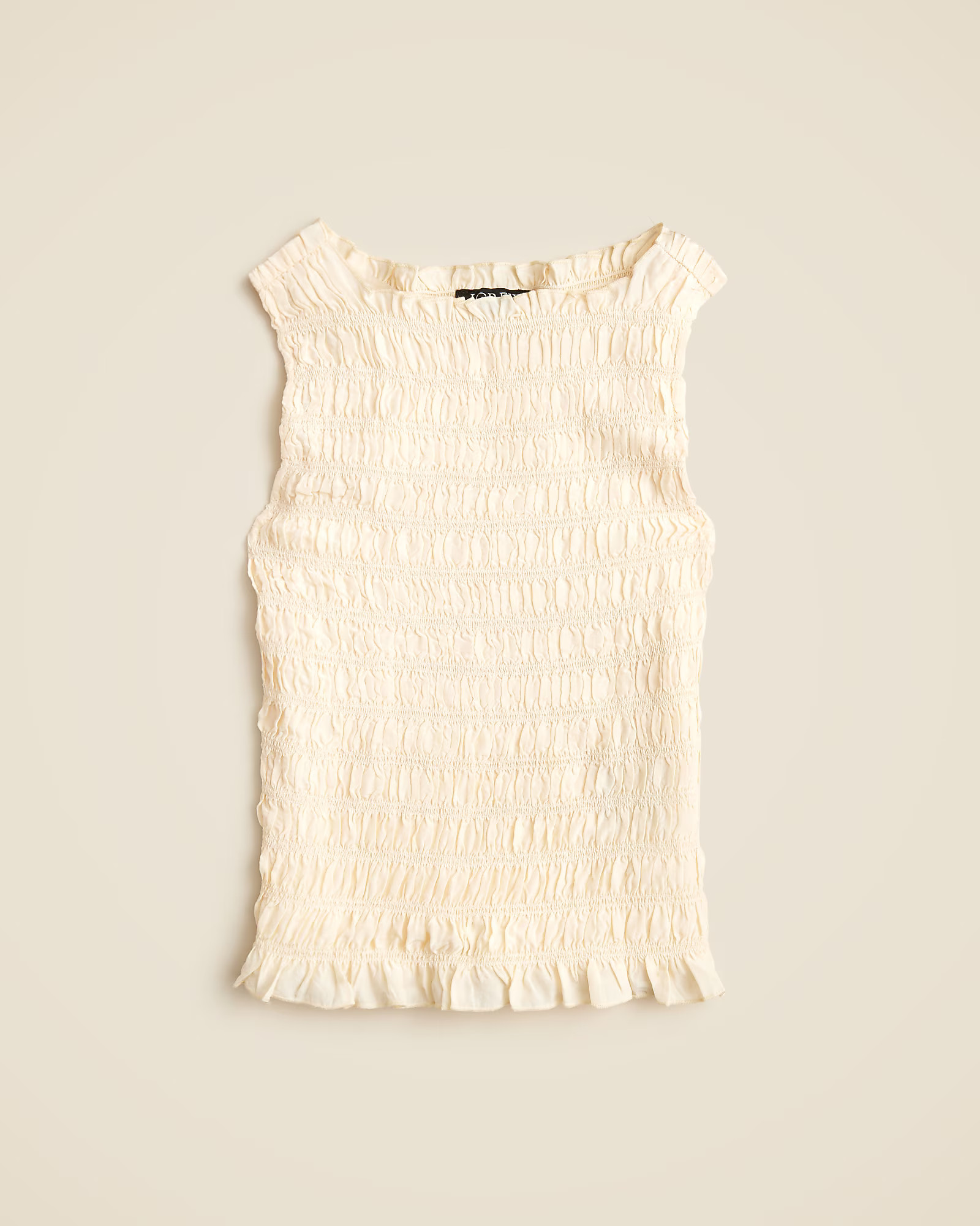 Smocked shell tank top in crepe de chine | J. Crew US
