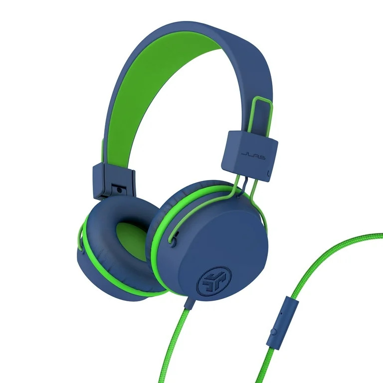JLab JBuddies Studio On-Ear Kids Wired Headphones, Blue/Green, Studio Volume Safe, Volume Limiter... | Walmart (US)