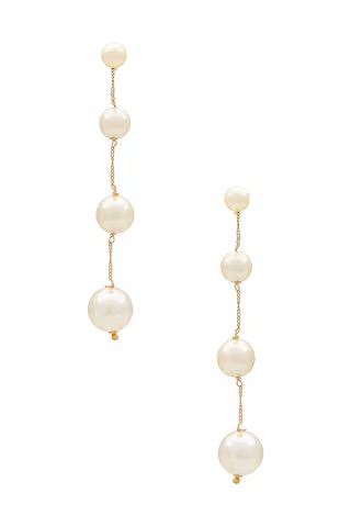 SHASHI Jasmin Drop Earrings in Gold & Pearl from Revolve.com | Revolve Clothing (Global)