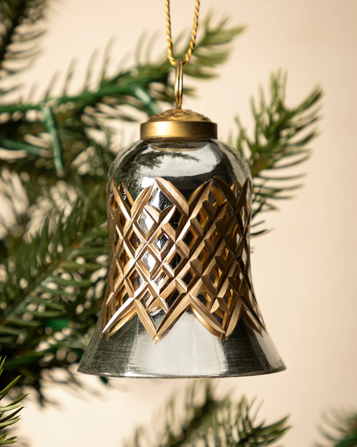 Hand-Painted Mercury Glass Bell Ornament | McGee & Co. (US)
