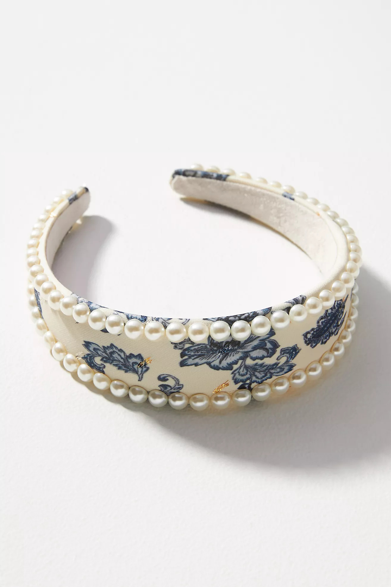 Pearl-Trim Floral Headband | Anthropologie (US)