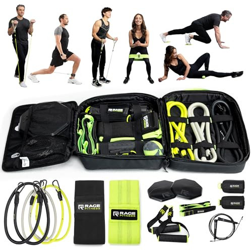 Ex Kit Home Gym Equipment with Carry Bag - 10Pcs Resistance Bands Kit with Handles, Door Anchor, Jump Rope, Booty Bands & More – Full Body Workout Bands Set for Strength, Cardio & Flexibility | Amazon (US)