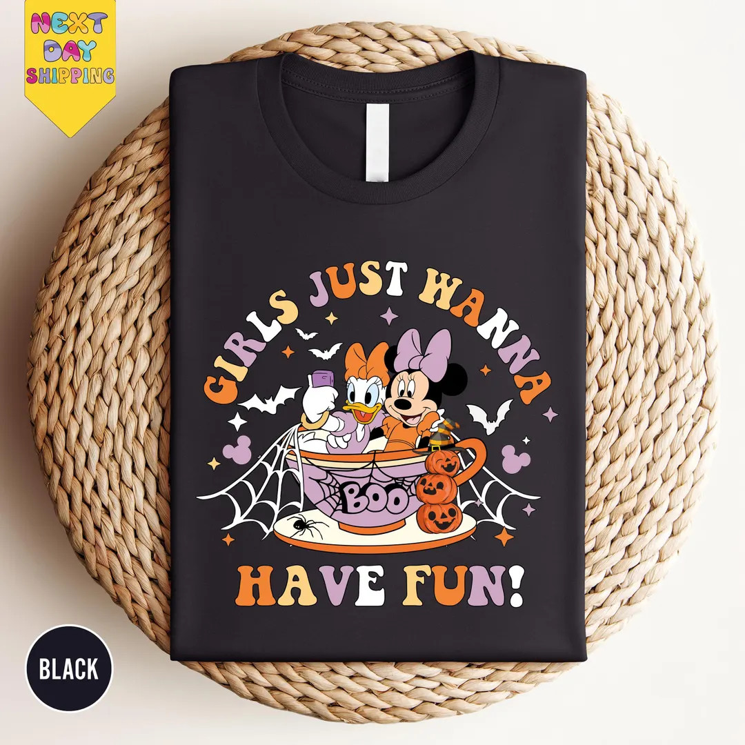 Disney Girls Just Wanna Have Fun Halloween Shirt,mickey Halloween Party Shirt,minnie Daisy Shirt,... | Etsy (US)
