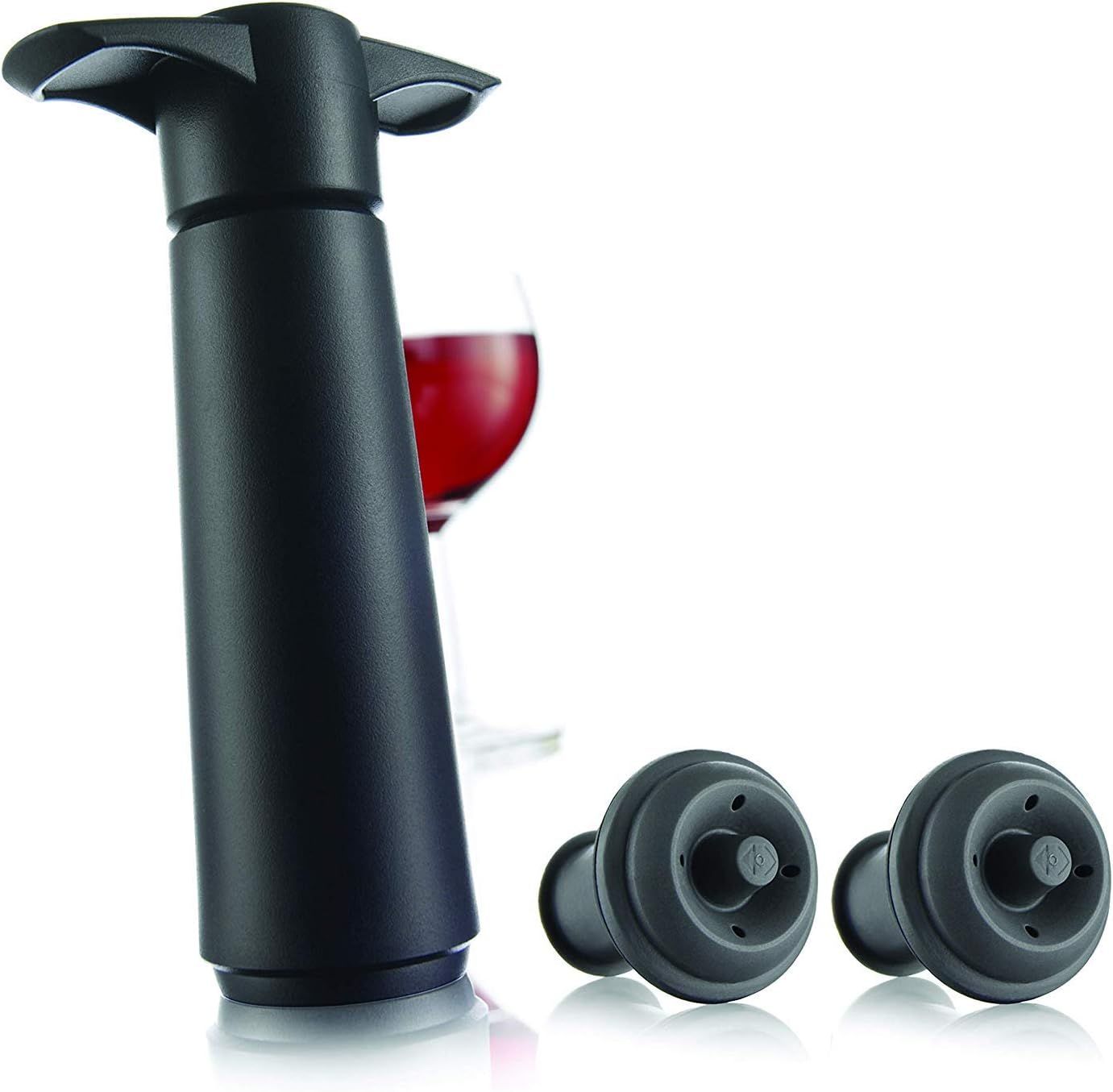 The Original Vacu Vin Wine Saver with 2 Vacuum Stoppers – Black | Amazon (US)