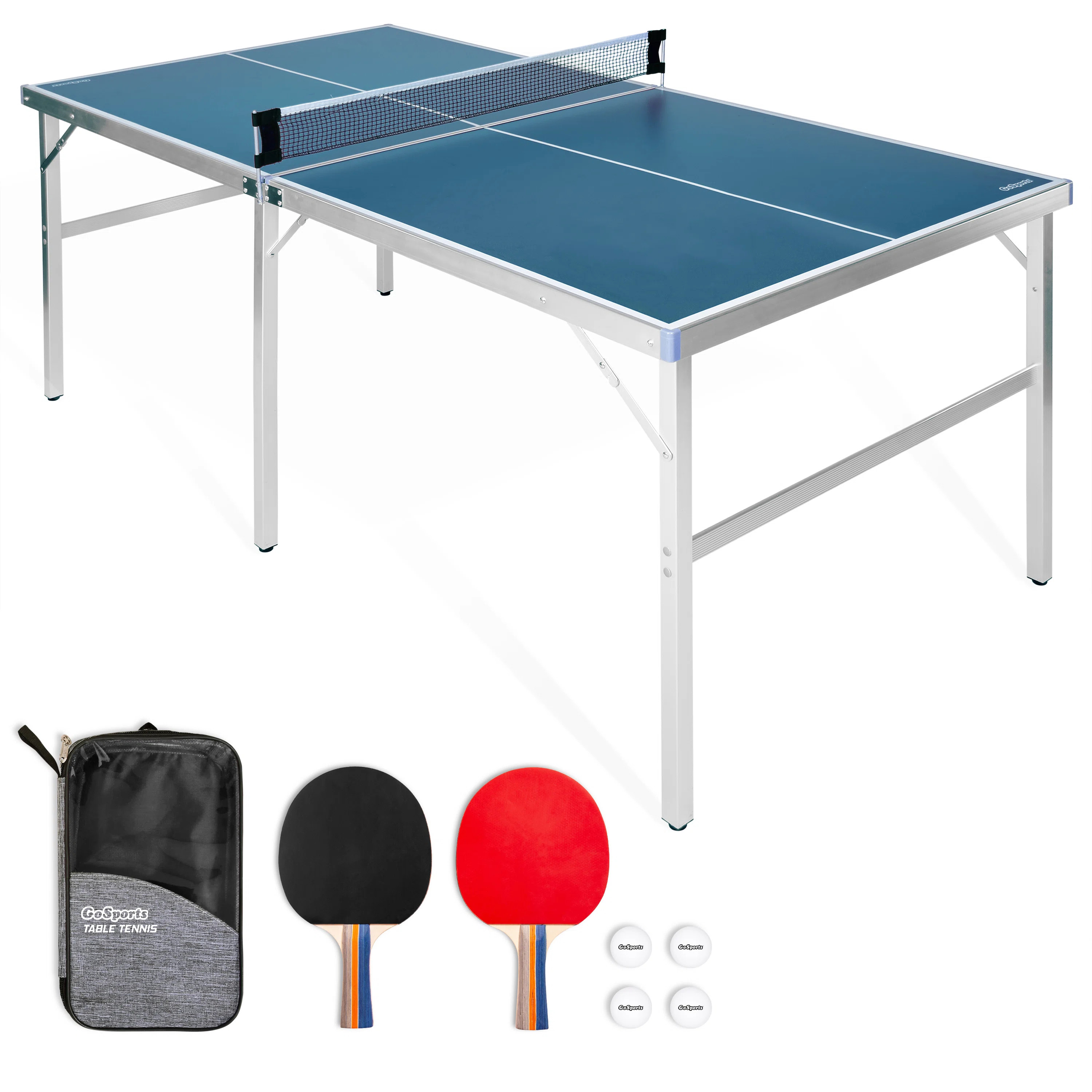 Foldable Indoor/Outdoor Table Tennis Table with Paddles and Balls (64mm Thick) | Wayfair North America