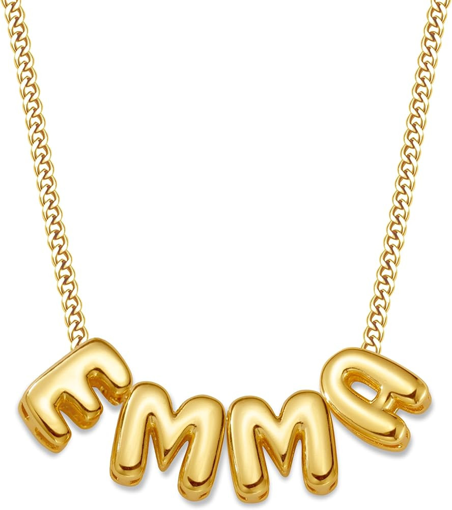Yofair Custom Choker Name Necklace Personalized Letter Initial Necklace 18K Gold Plated Nameplate... | Amazon (US)